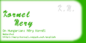 kornel mery business card